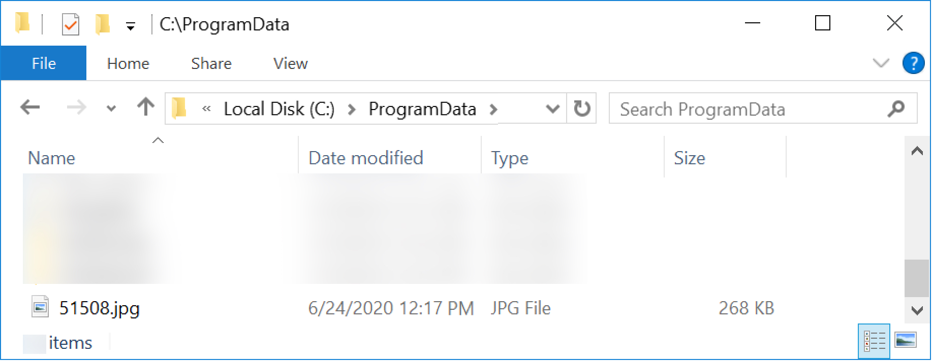 Valak DLL is saved to the C:\ProgramData\ directory using a random file name, as shown in this screenshot.
