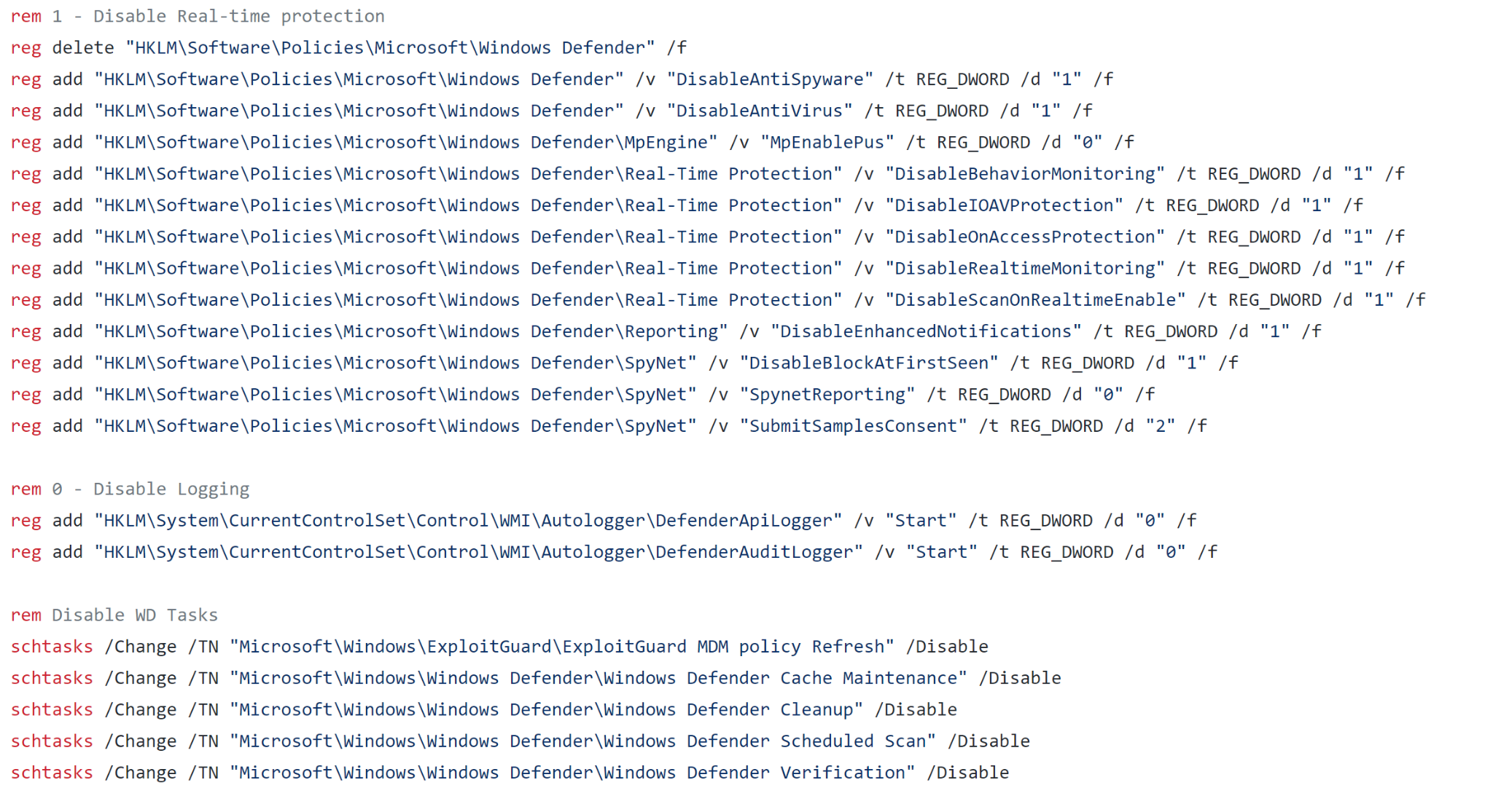 windows_defender_disable.bat script.